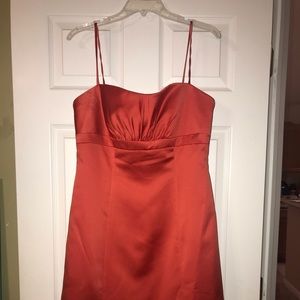 David’s Bridal bridesmaid dress color Persimmon